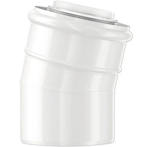 Coude en plastique blanc pour tuyaux d'évacuation avec joint.