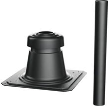 Passage de toit en plastique noir avec tuyau assorti pour la ventilation de la toiture.