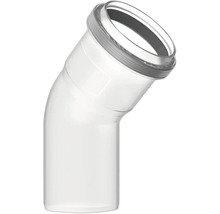 Coude blanc pour tube HT 45 degrés en plastique avec joint d étanchéité