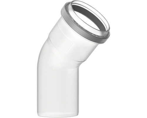 Coude blanc pour tube HT 45 degrés en plastique avec joint d étanchéité