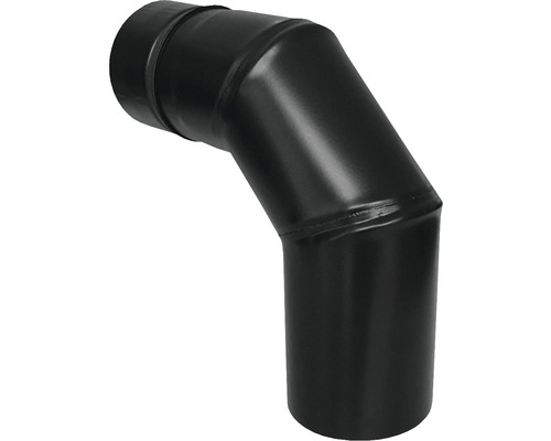 Coude de tuyau de poêle noir avec un angle