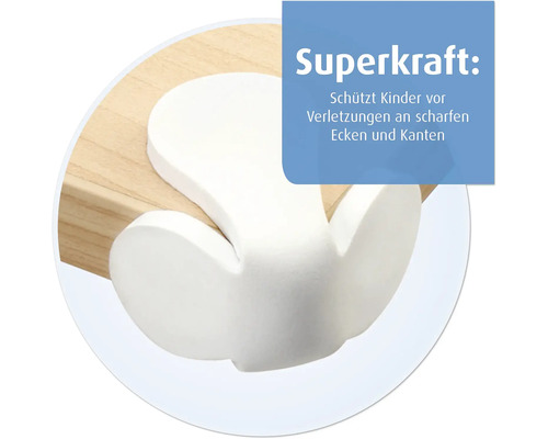 Eckenschutz für Kindersicherheit an Ecken und Kanten aus weichem Material zum Schutz vor Verletzungen.