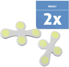 Packungsinhalt zwei Stück Fliesen-Verlegehilfen.