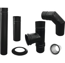 Schornsteinrohrset mit Rohren, Winkel und Rosette