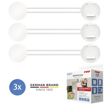 Drei reer Multisicherungen für Schränke und Schubladen inklusive Produktverpackung.