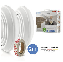 reer Kantenschutz soft aus Schaumstoff inklusive Klebeband für Möbelkanten, zwei Meter Gesamtlänge.