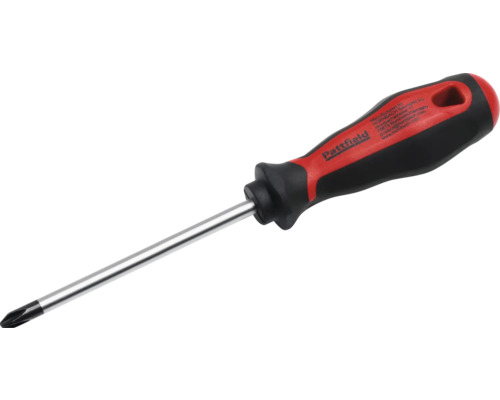 Pattfield Kreuzschlitzschraubendreher mit ergonomischem Mehrkomponentengriff und Stahlklinge.