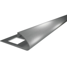 Profilé quart de rond pour carrelage en métal brossé pour la finition des angles.