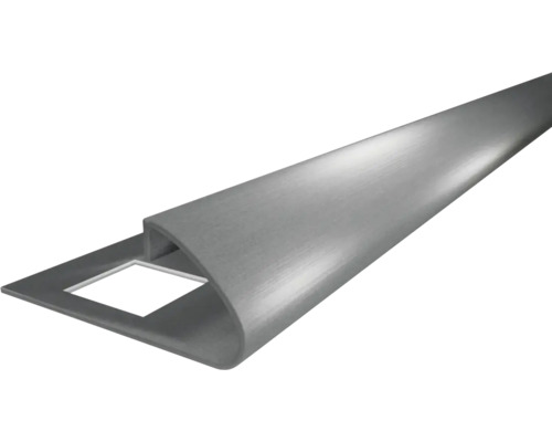 Profilé quart de rond pour carrelage en métal brossé pour la finition des angles.