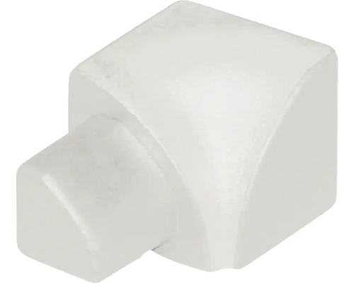 Coin extérieur blanc en plastique pour plinthes.