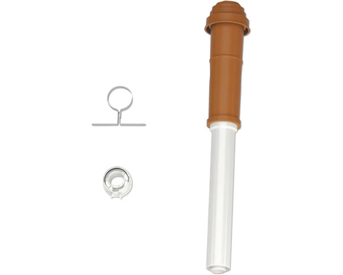 Tuyau de ventilation pour passage de toiture avec collier de fixation et bague d étanchéité en plastique et métal