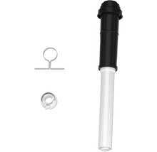 Kit de conduit concentrique air-fumée en plastique et métal avec collier de serrage et rosace pour systèmes de chauffage.