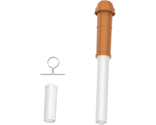 Kit de tuyau de ventilation de toit comprenant un tuyau avec capuchon, un collier de fixation en métal et un raccord.