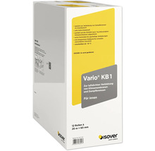 Boîte de ruban adhésif Isover Vario KB1 contenant 12 rouleaux de 20 mètres par 60 millimètres pour pare-vapeur en intérieur.