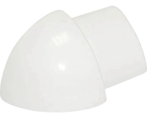 Coude en PVC blanc pour tuyaux ou conduits, 90 degrés.