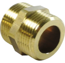 Mamelon double en laiton avec filetage mâle des deux côtés pour raccords de tuyauterie.