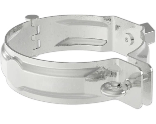 Rohrschelle aus Metall mit Ringschraube zur Befestigung von Rohren
