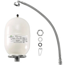 Vase d expansion à membrane Reflex Refix DT2 avec tuyau de raccordement flexible et accessoires de montage pour systèmes d eau potable.