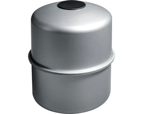 Vase d expansion à membrane gris en métal pour systèmes de chauffage.