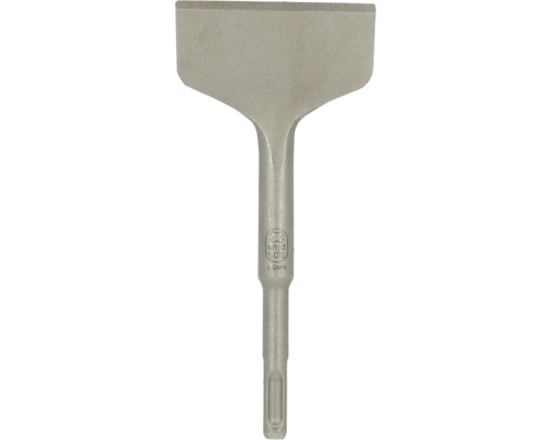 Breitmeißel aus Metall mit SDS Plus Aufnahme für Abbrucharbeiten.
