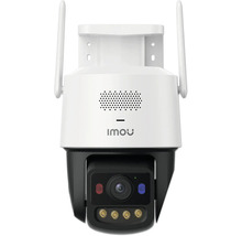Caméra de surveillance Imou en blanc et noir avec deux antennes, haut-parleur et objectif orientable pour l'extérieur.