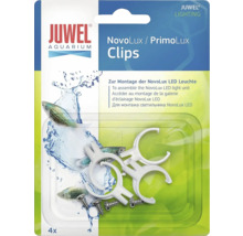 Clips Juwel NovoLux et PrimoLux pour le montage de la rampe LED dans l aquarium, 4 clips en plastique blanc avec vis.