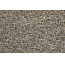 Moquette à boucles chinées dans des tons de beige et de brun.
