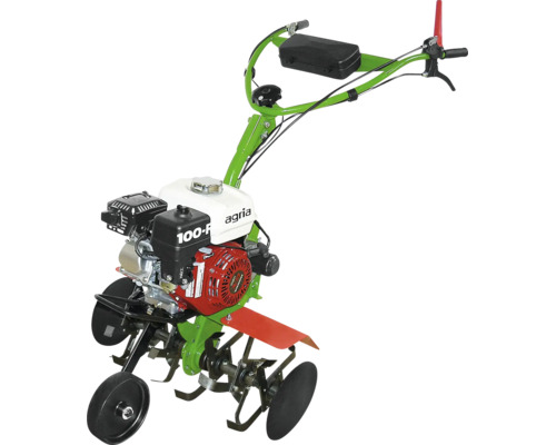 Motobineuse agria 100-F avec moteur Honda et fraises rotatives pour le travail du sol.