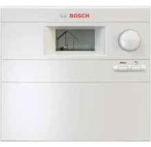 Régulateur de chauffage avec écran numérique, bouton rotatif, touches de menu et Bosch Logo.
