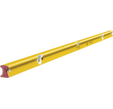 Niveau à bulle Stabila jaune en aluminium avec plusieurs fioles.