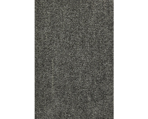 Grauer Nadelfilzteppich mit einer dichten, texturierten Oberfläche.