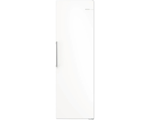 Réfrigérateur pose libre Bosch blanc avec poignée verticale en métal.