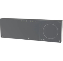 Régulateur principal Danfoss pour chauffage au sol avec huit canaux, témoin d alimentation et Danfoss Logo.