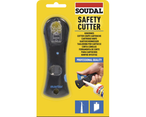 Cutter de sécurité Soudal pour cartouches permettant d'ouvrir les cartouches et de couper les buses.