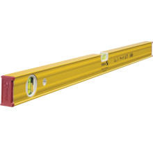 Niveau à bulle jaune Stabila en aluminium avec fiole horizontale et verticale, longueur 80 centimètres.
