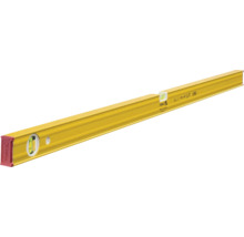 Niveau à bulle Stabila jaune en aluminium avec une fiole verticale et une fiole horizontale.