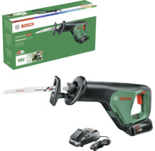 Scie sabre sans fil Bosch AdvancedRecip 18 en vert et noir avec batterie 18 Volt, chargeur et emballage.