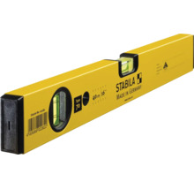 Niveau à bulle Stabila jaune Type 70, longueur 40 centimètres, avec fioles horizontale et verticale.