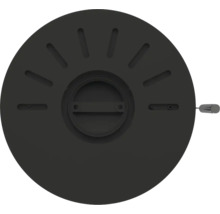 Clapet de réglage rond pour tuyaux de poêle avec levier de commande pour le contrôle du tirage.