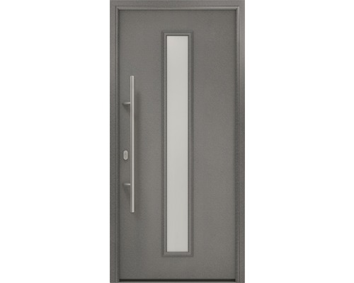 Porte d'entrée EcoStar ISOPRO IP 020 S 1100 x 2100 mm gauche CH703 anthracite metallic avec ensemble de ferrures, poignée barre en acier inoxydable, cylindre profilé de sécurité avec 5 clés