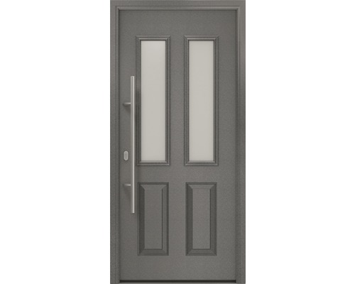 Porte d'entrée EcoStar ISOPRO IP 410 S 1100 x 2100 mm gauche CH703 anthracite metallic avec ensemble de ferrures, poignée barre en acier inoxydable, cylindre profilé de sécurité avec 5 clés