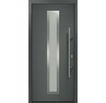 Moderne Haustür mit Glasausschnitt und Griffstange
