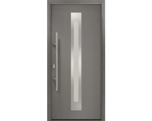 Porte d'entrée EcoStar ISOPRO IP 770S 1100 x 2100 mm gauche CH703 anthracite metallic avec ensemble de ferrures, poignée barre en acier inoxydable, cylindre profilé de sécurité avec 5 clés