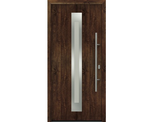 Haustür EcoStar ISOPRO IP 770S 1100 x 2100 mm Rechts dark oak inkl. Beschlag-Set,Edelstahl Stangengriff,Sicherheitsprofilzylinder mit 5 Schlüsseln