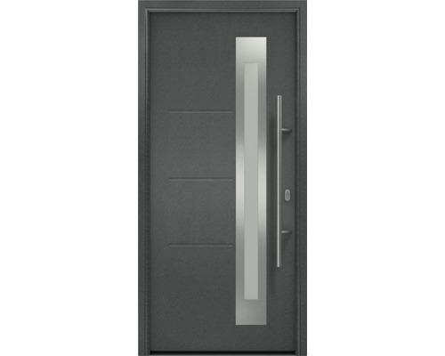 Haustür EcoStar ISOPRO IP 780S 1100 x 2100 mm Rechts CH703 anthrazit metallic inkl. Beschlag-Set,Edelstahl Stangengriff,Sicherheitsprofilzylinder mit 5 Schlüsseln Haustür mit Seitenteil und Griffstange