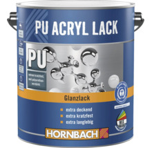 Vernis acrylique PU Hornbach, laque brillante, extrêmement résistant aux rayures, couvrant et durable, pour intérieur et extérieur.