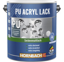 Hornbach PU Acryl Lack seidenmatt, extra kratzfest und langlebig, wasserbasierter Lack für innen und außen.