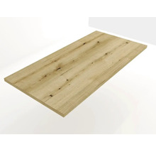 Panneau en bois rectangulaire avec veinage naturel et nœuds, idéal pour un plateau de table ou une étagère.