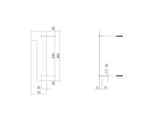 Dessin technique d''un porte-serviettes avec indications de dimensions