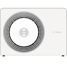 Unité extérieure Bosch pour pompes à chaleur ou climatisation avec grille de ventilation ronde et Bosch Logo.